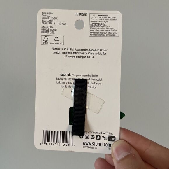 Scunci By Conair Girl’s Hair Clip Decorated Christmas Tree NEW - Picture 2 of 4